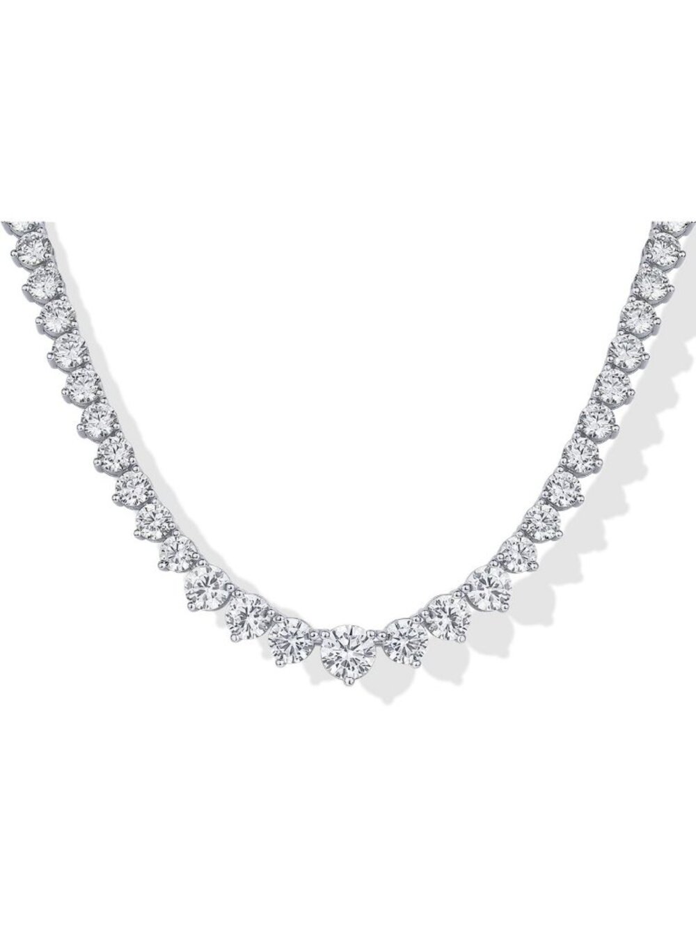 14K Gold Plated Graduated Tennis Necklace for Women, Sparkling CZ Jewelry